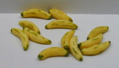 Dollhouse Miniature Bananas, S/12